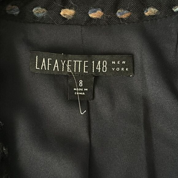 Lafayette 148 Women’s Shawl Lapel Wool Blend Tailored Contrast Stitch Blazer 8 - Picture 7 of 13